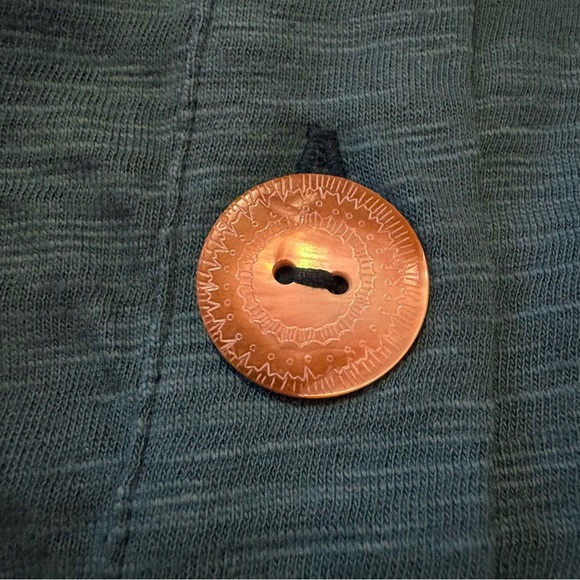 Neon Buddha Turquoise Tunic 3/4 Sleeve Mandarin Collar, Pockets, NWT - Picture 3 of 8